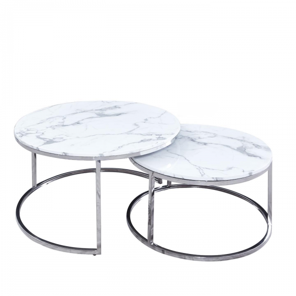 Couchtisch Set Monaco Silber